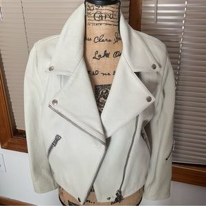 Acne Studios Ivory leathe jacket.  Excellent condition, never worn. Size Medium.